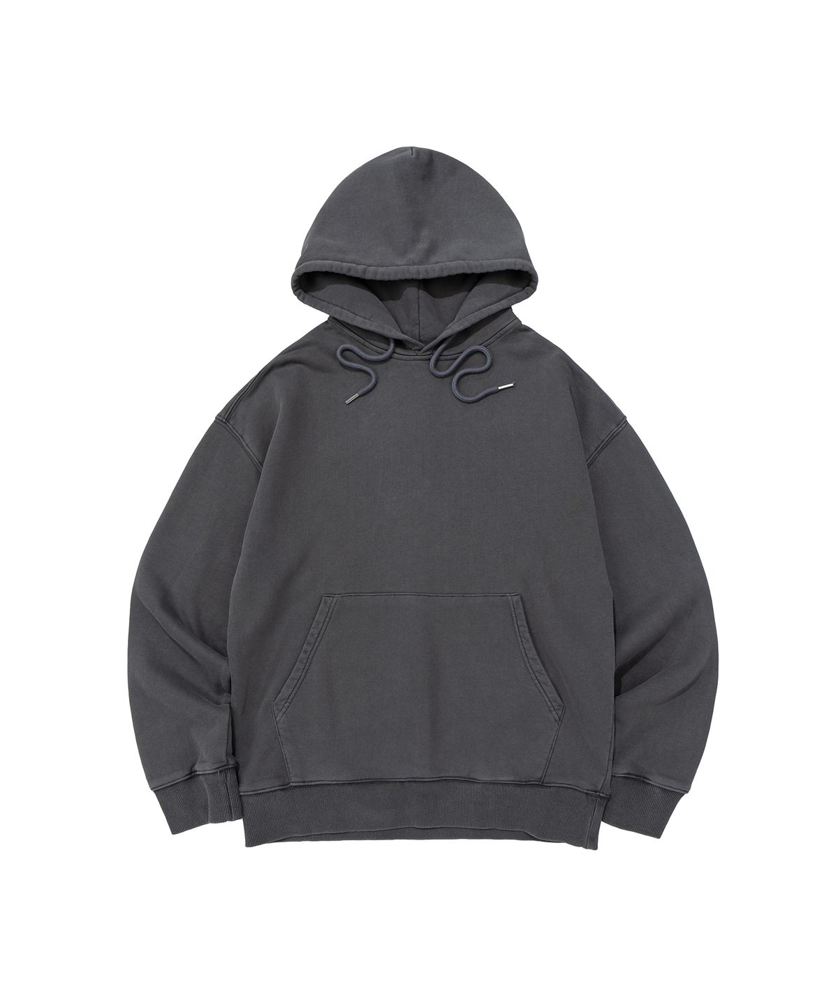 비캔버스(BECANVAS) BECANVAS PIGMENT DYDE OVERFIT HOOD (CHARCOAL)