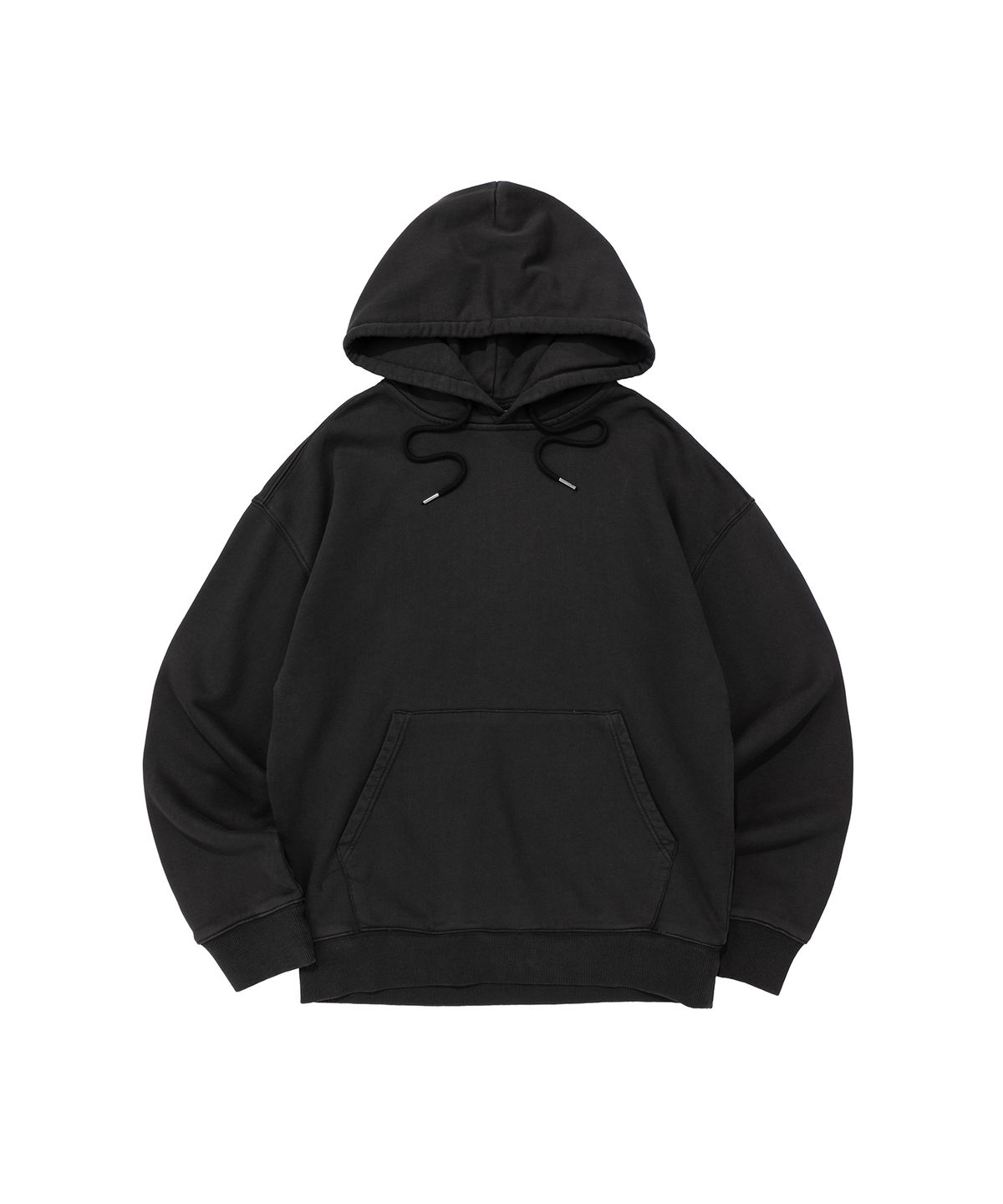 비캔버스(BECANVAS) BECANVAS PIGMENT DYDE OVERFIT HOOD (BLACK)