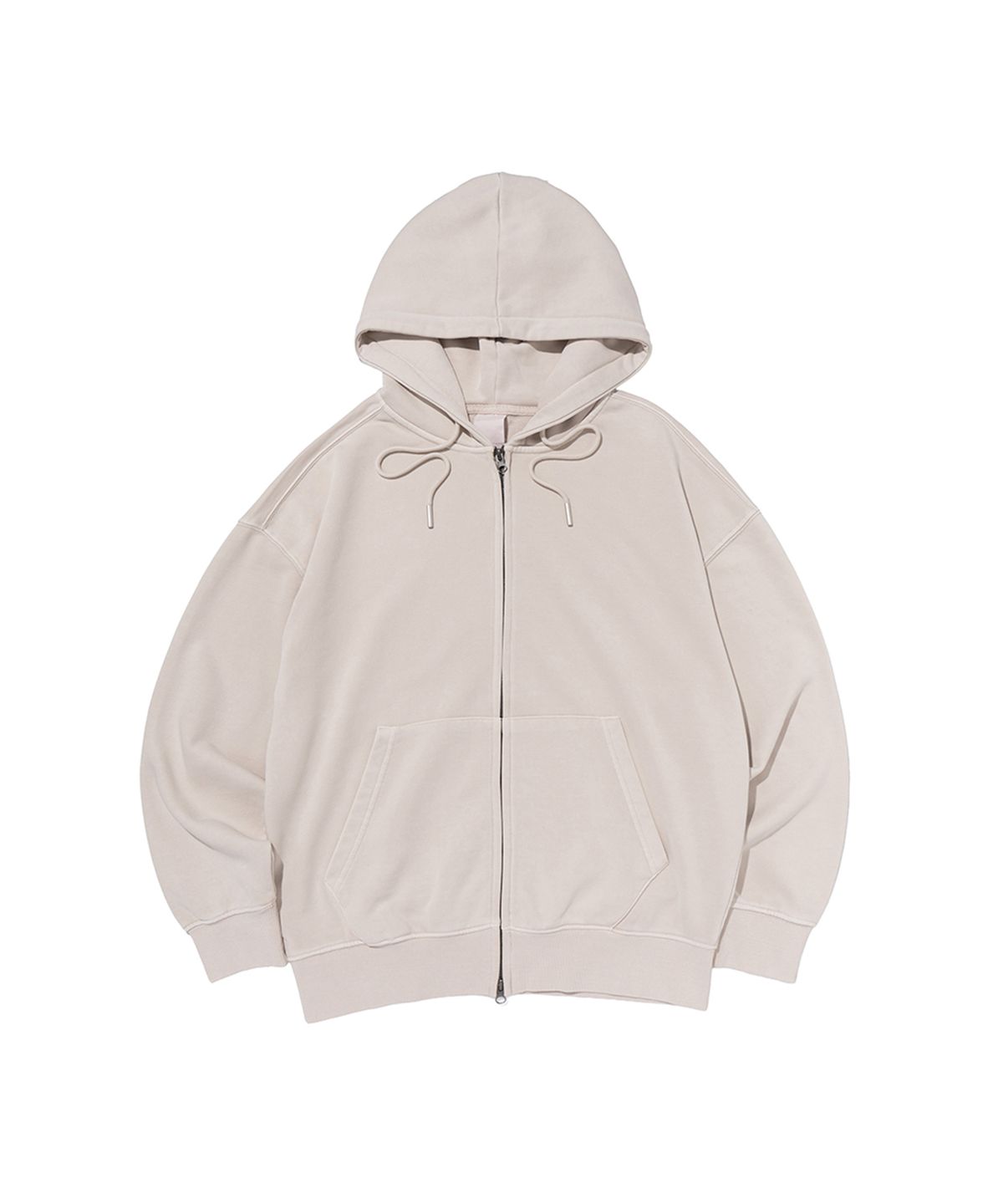 비캔버스(BECANVAS) BECANVAS PIGMENT DYDE OVERFIT HOOD ZIP-UP (SAND BEIGE)