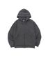 BECANVAS PIGMENT DYDE OVERFIT HOOD ZIP-UP (CHARCOAL)