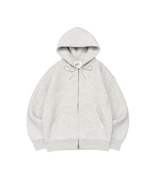 BECANVAS  FLEECE OVERFIT HOOD ZIP-UP (LIGHT MELANGE)