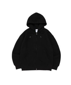 BECANVAS  FLEECE OVERFIT HOOD ZIP-UP (BLACK)
