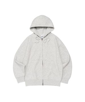 BECANVAS SPECIAL INTERLOCK OVERFIT HOOD ZIP-UP (LIGHT MELANGE)