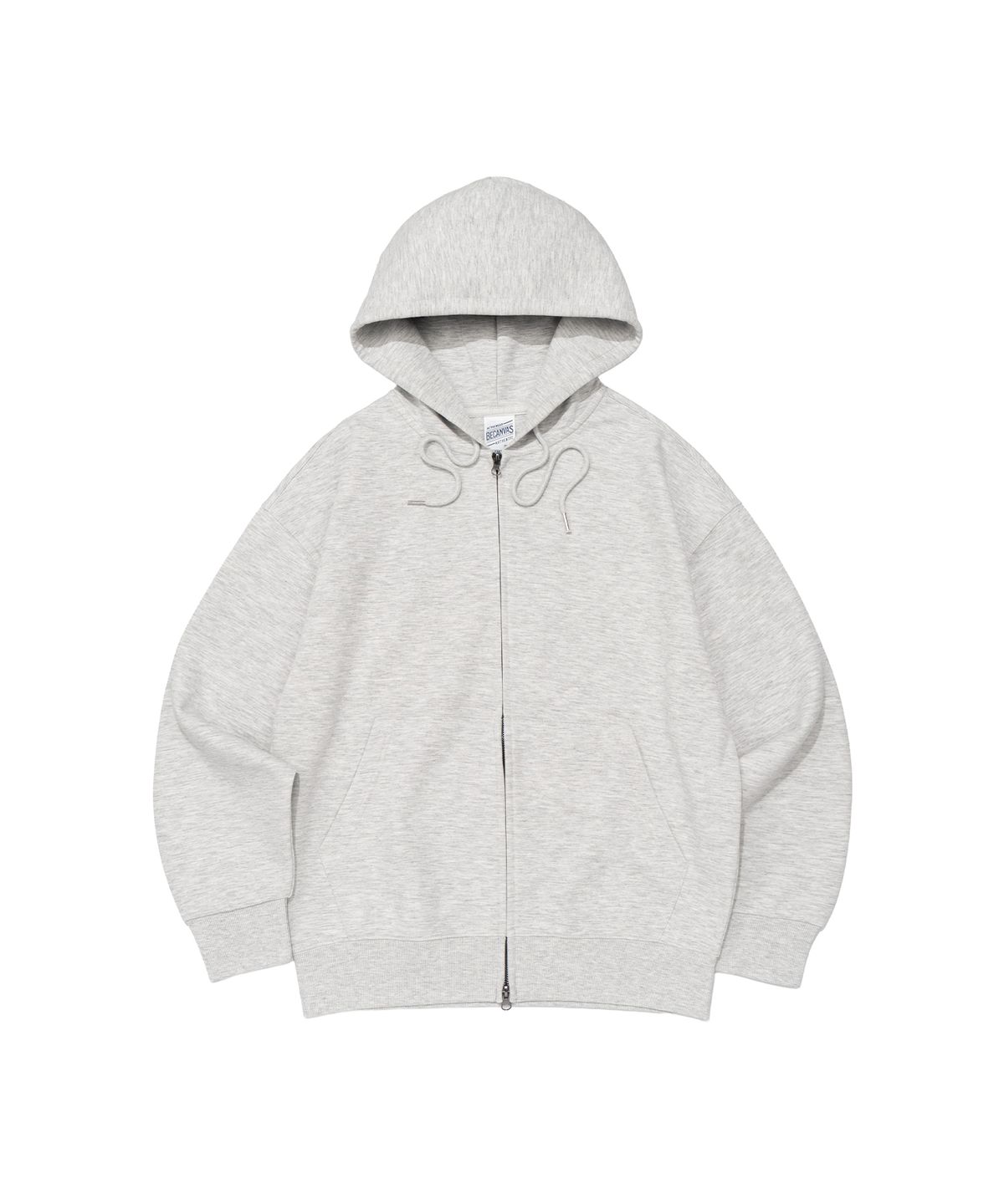비캔버스(BECANVAS) BECANVAS SPECIAL INTERLOCK OVERFIT HOOD ZIP-UP (LIGHT MELANGE)
