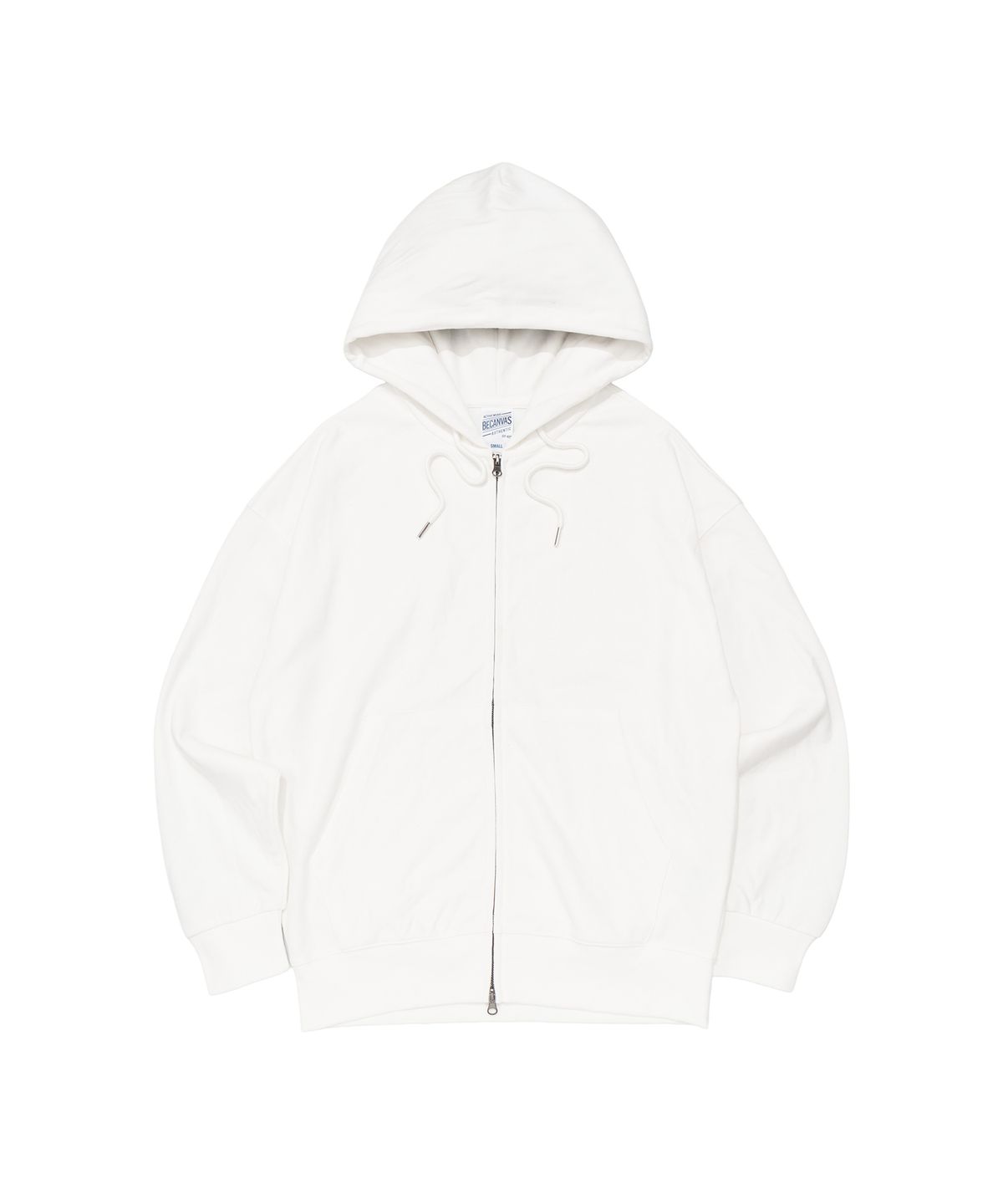비캔버스(BECANVAS) BECANVAS SPECIAL INTERLOCK OVERFIT HOOD ZIP-UP (WHITE)