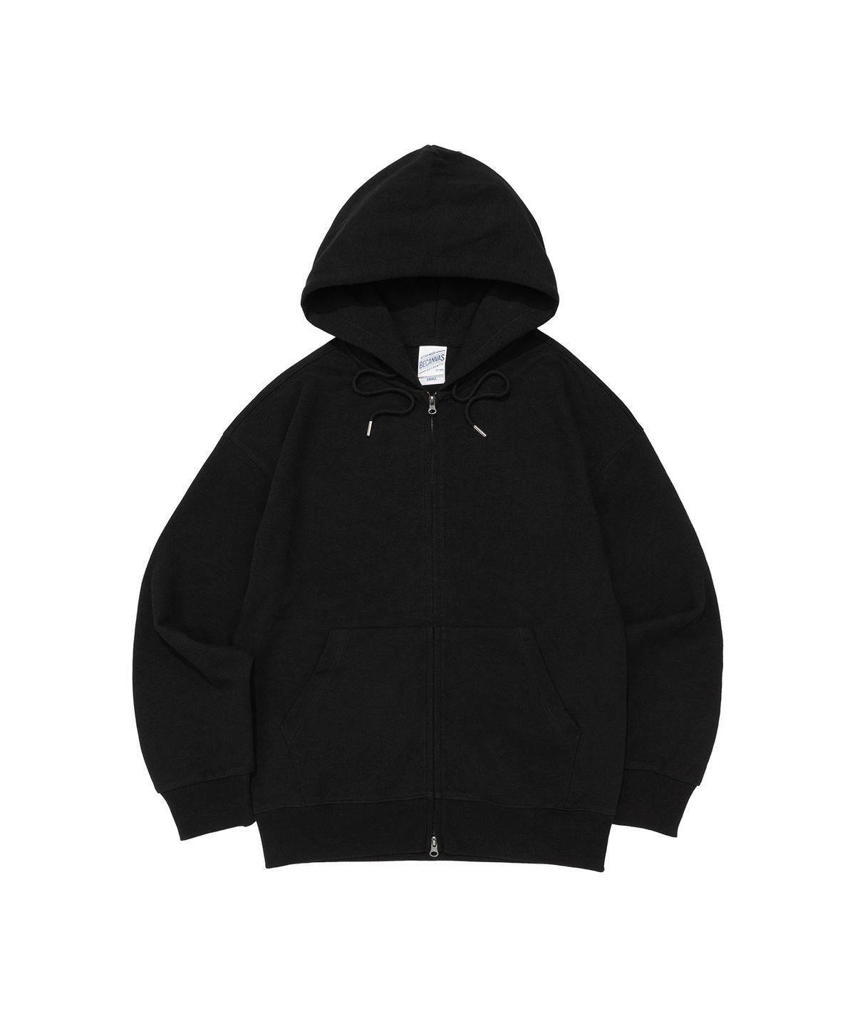 비캔버스(BECANVAS) BECANVAS SPECIAL INTERLOCK OVERFIT HOOD ZIP-UP (BLACK)