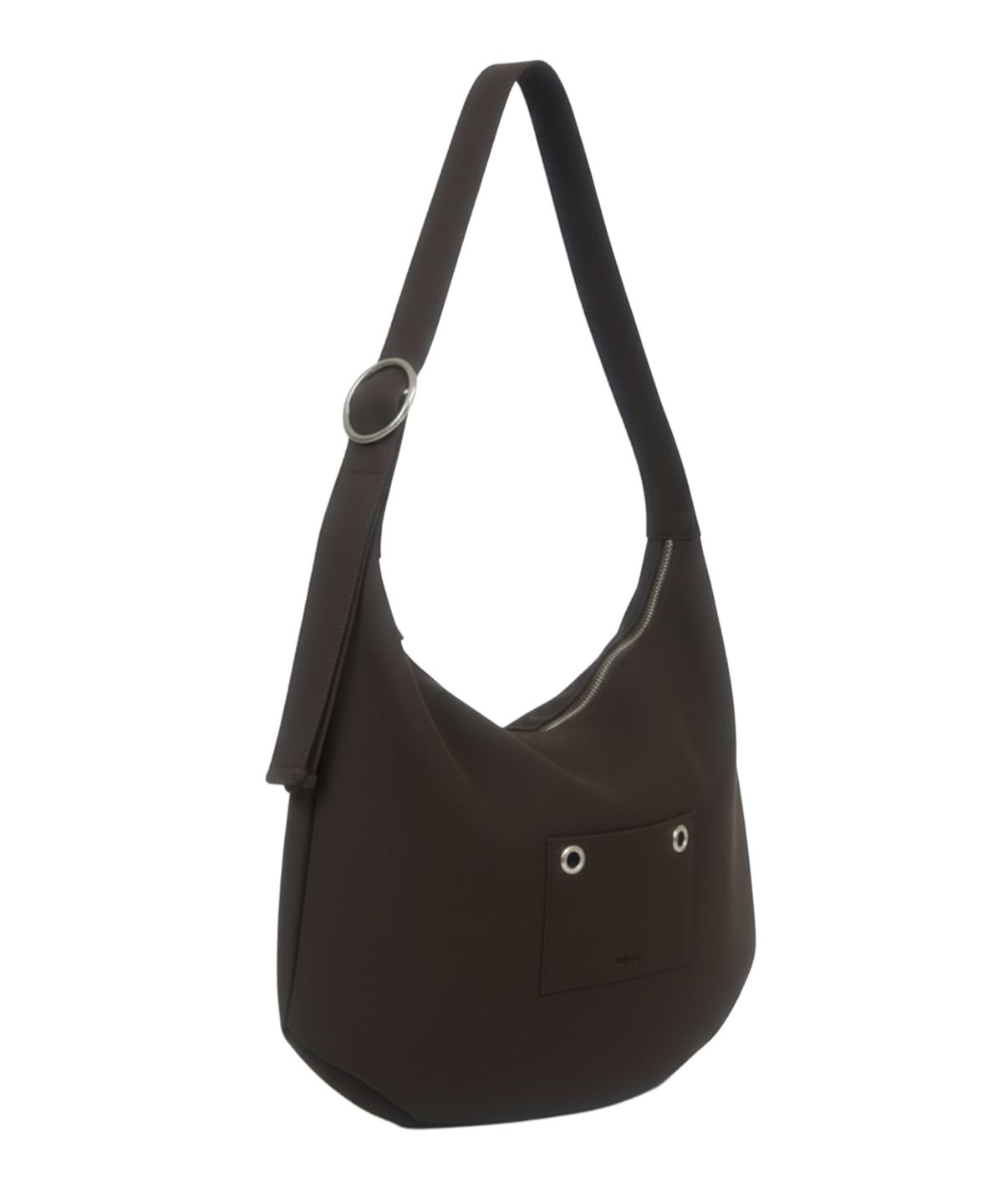 레터리(LETERIE) RING BUCKLE SHOULDER BIG BAG_DARK BROWN