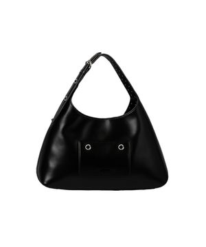BUCKLE REVERSIBLE SHOULDER BAG_BLACK