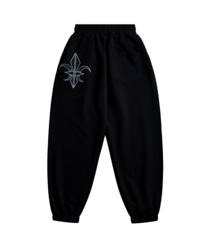 카미드 와이드 스웨트 로고 팬츠 [블랙]