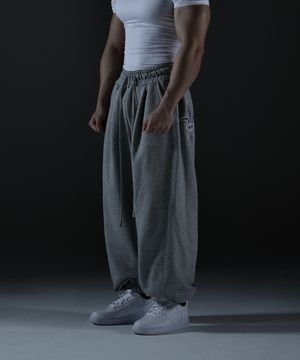 카미드 와이드 스웨트 로고 팬츠 [그레이]