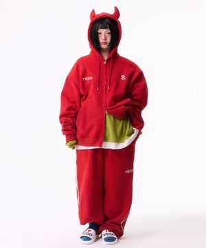 더블 밴딩 팬츠 레드