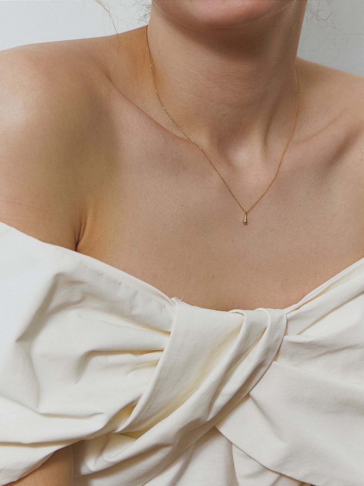미메시(MIMESI) [925 silver] Mini Drop Necklace (gold plated)