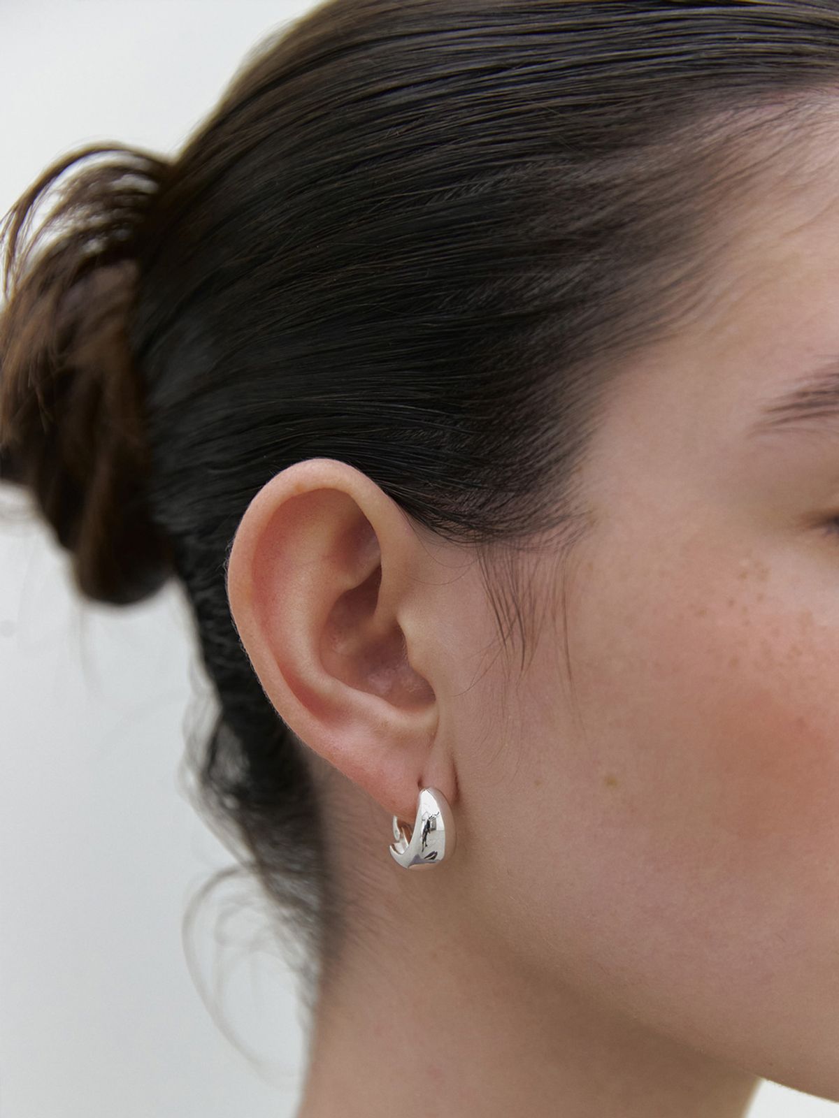 미메시(MIMESI) [925 silver] Bold Curve Clip Earring
