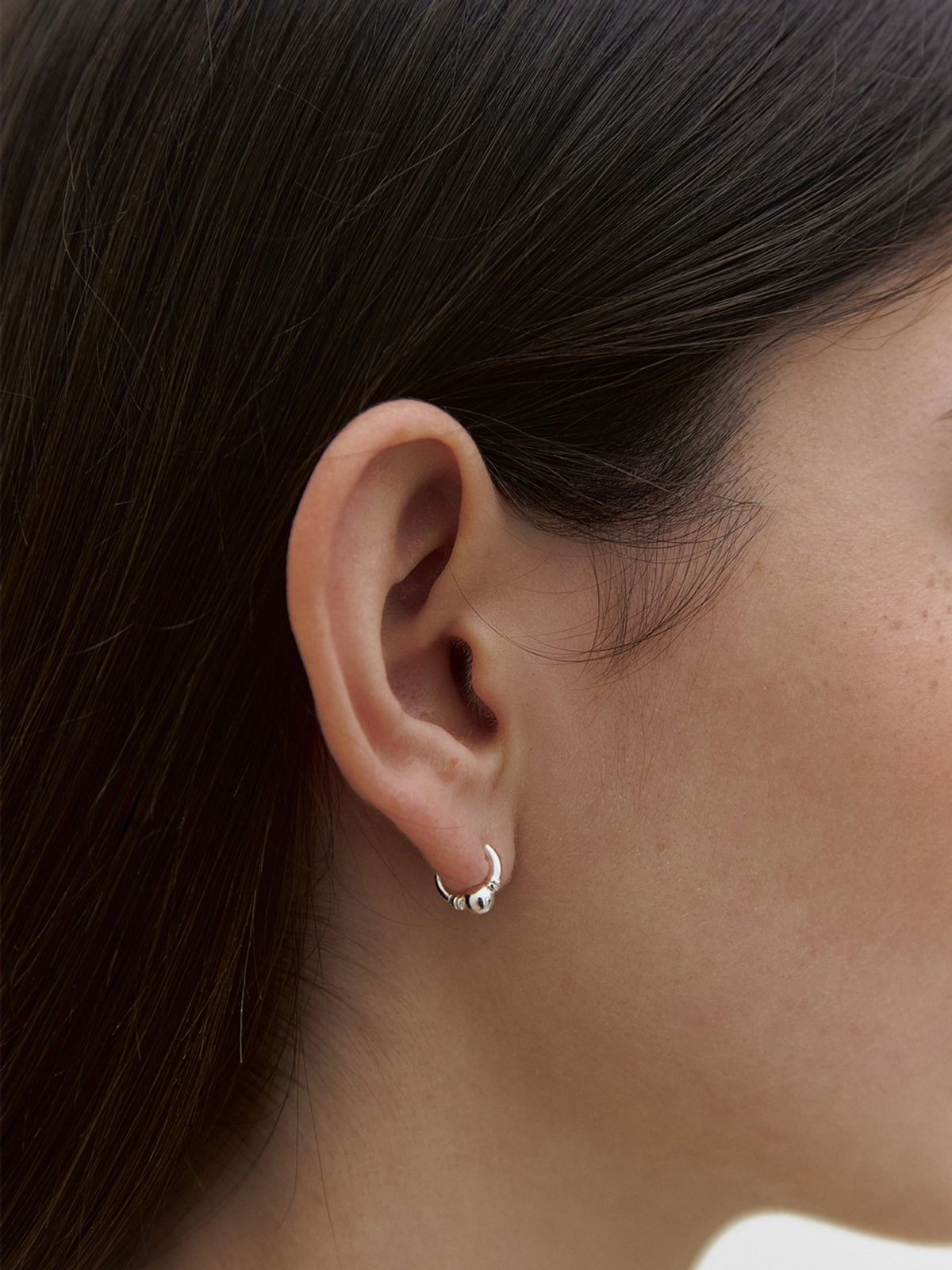 미메시(MIMESI) [925 silver] Ball One Touch Earring (2color)