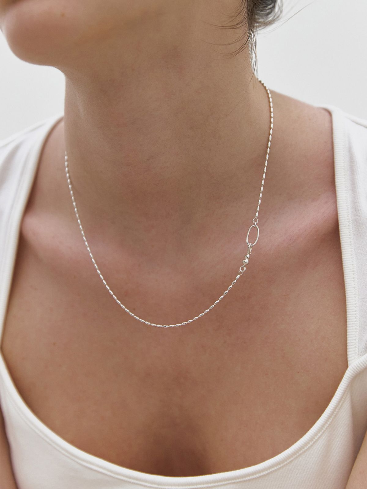 미메시(MIMESI) [925 silver] Hook Ball Chain Necklace