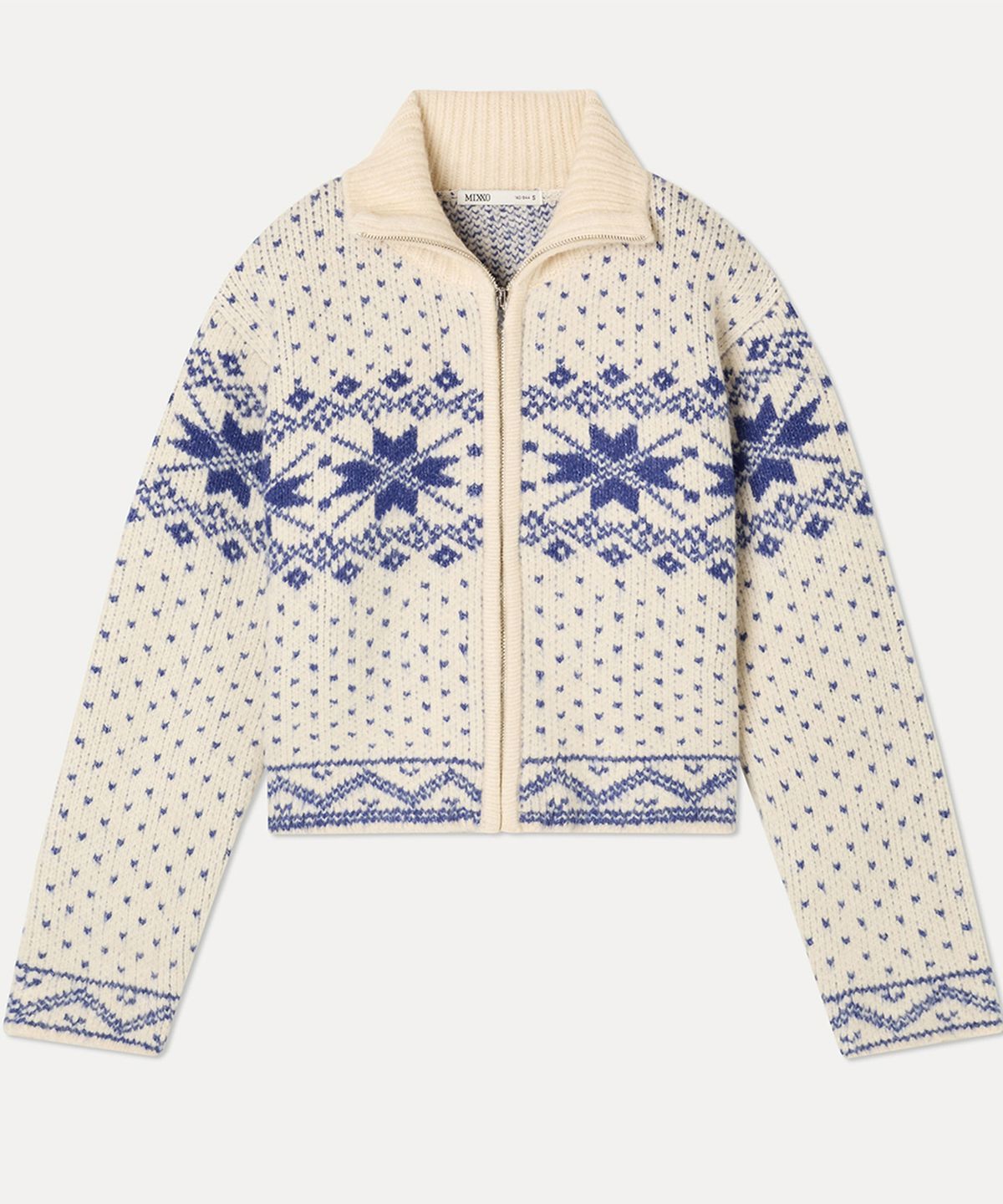 미쏘(MIXXO) 눈꽃 집업 가디건_MIWCKG122T