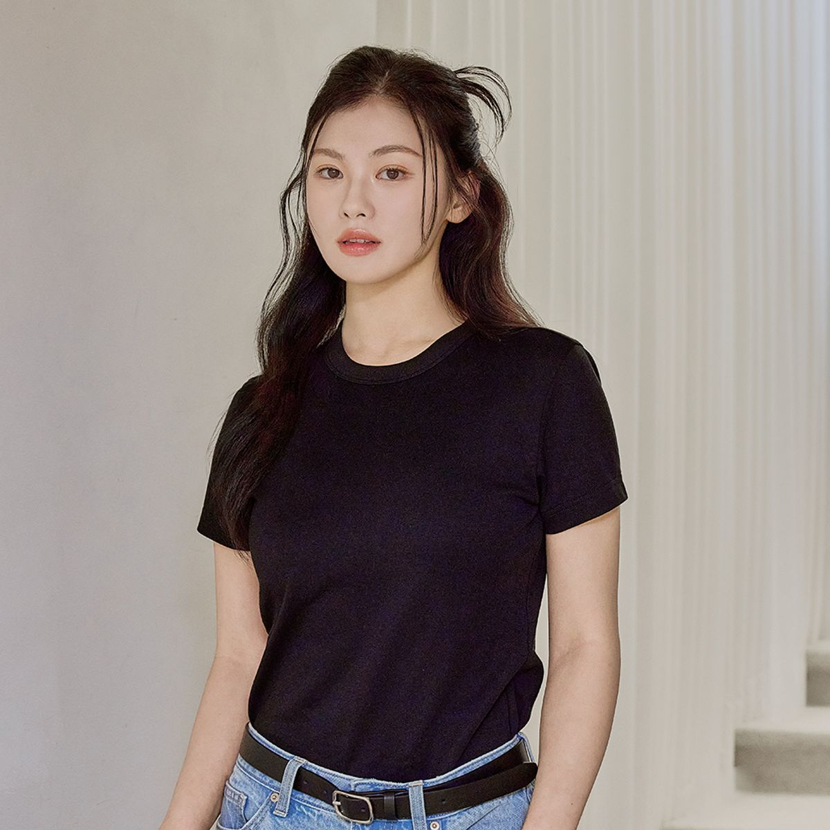 탑텐(TOPTEN) 여성 소프트 코튼 크루넥 T 반팔_MSG2TS2903