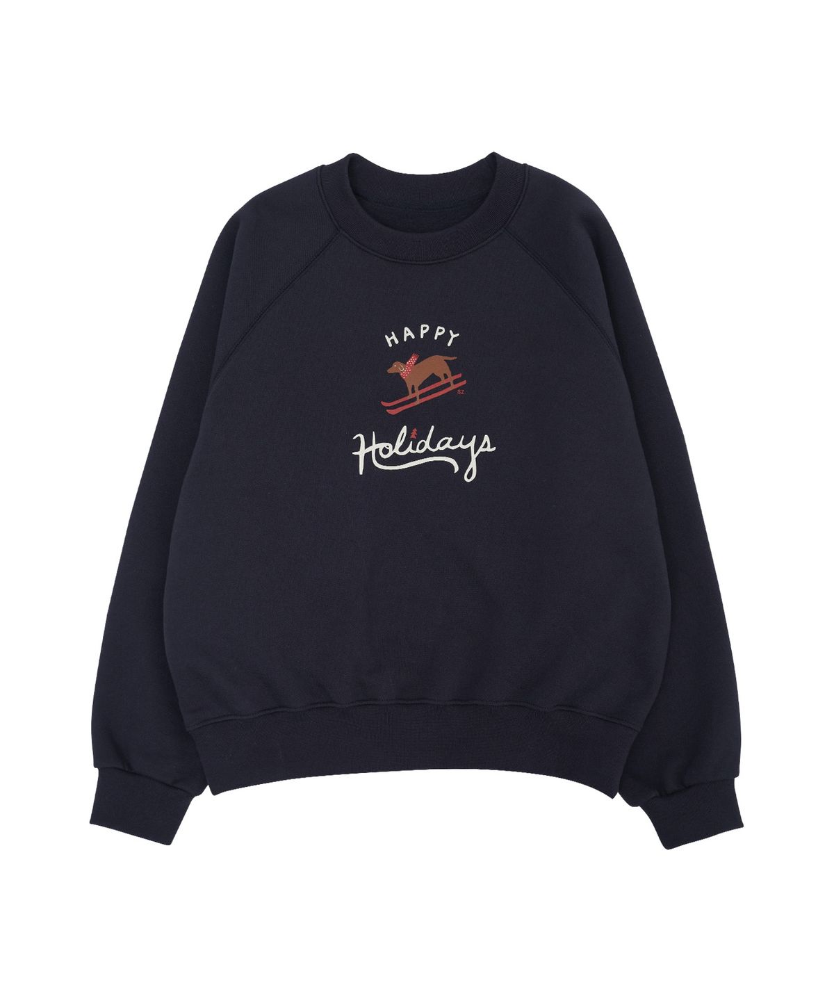 시야쥬(SIYAZU) SITP5239 홀리데이 스키독 나염 맨투맨_Navy