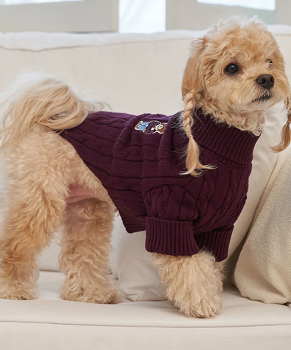 MUSINSA公式 | Bailey 子犬 冬服 テディ プルオーバー ニット バーガンディ