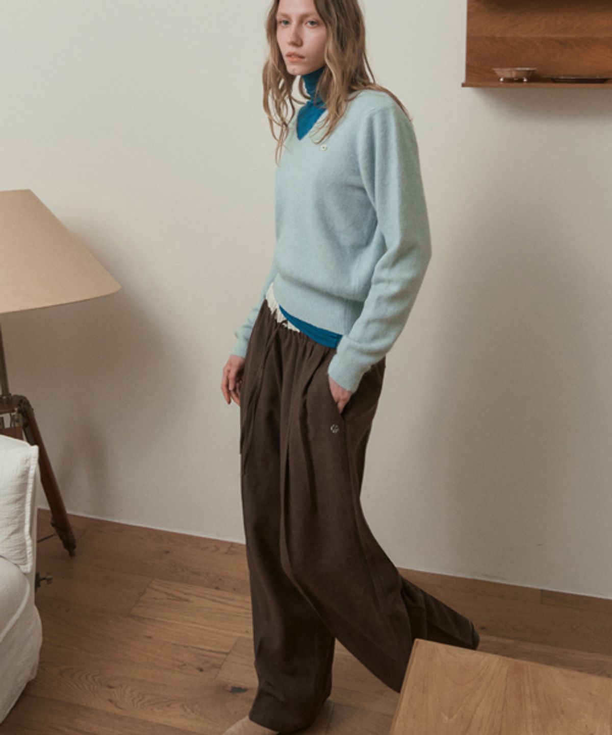 헤인트(HAINT) BAY RELAXED WIDE SLACKS_BROWN