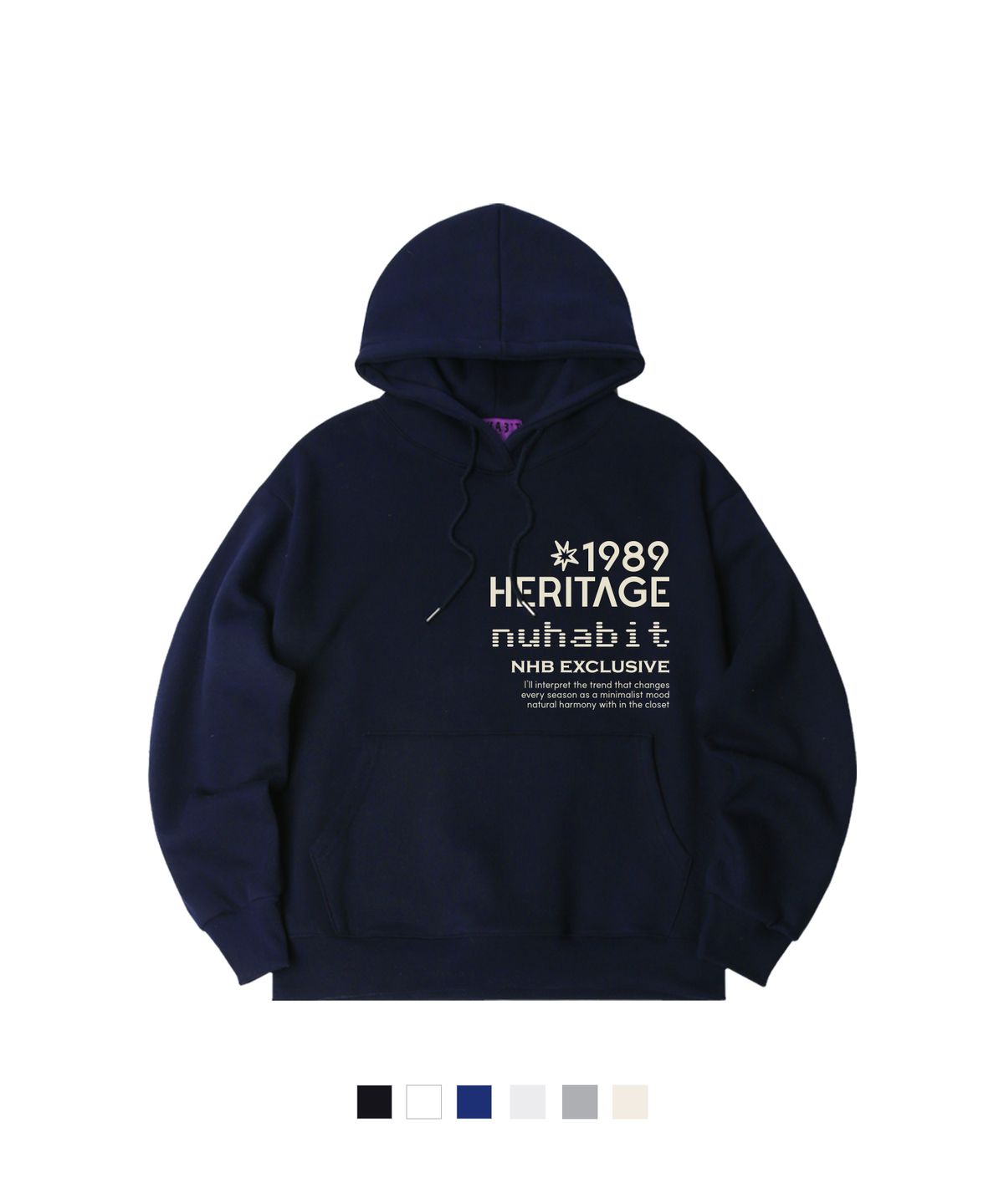 뉴해빗(NUHABIT) N/H EXCLUSIVE 오버핏 기모 후드 (SOH4-5NH1367)