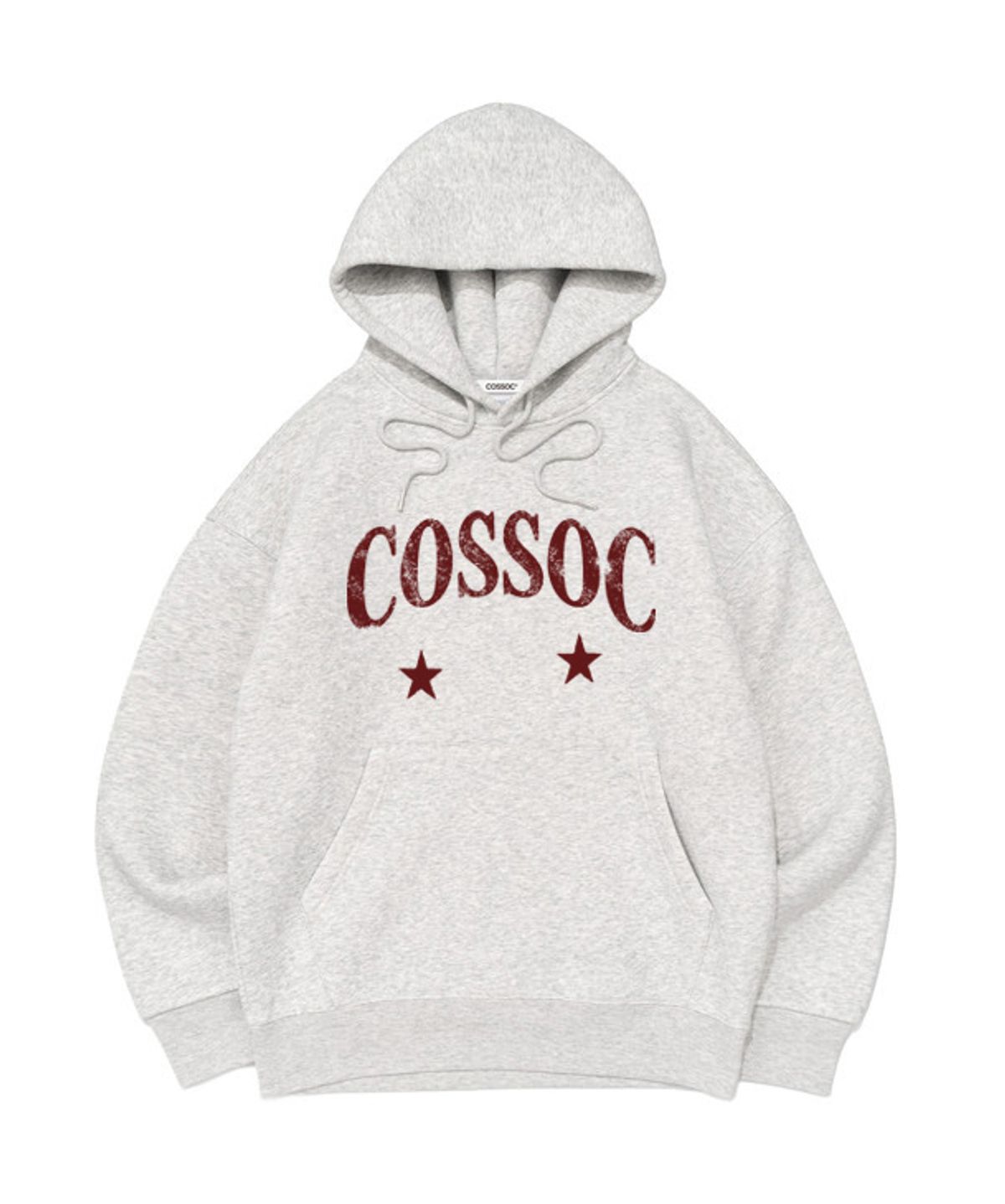 코소(COSO) CC 스타 스타 후드 티셔츠(라이트 그레이)