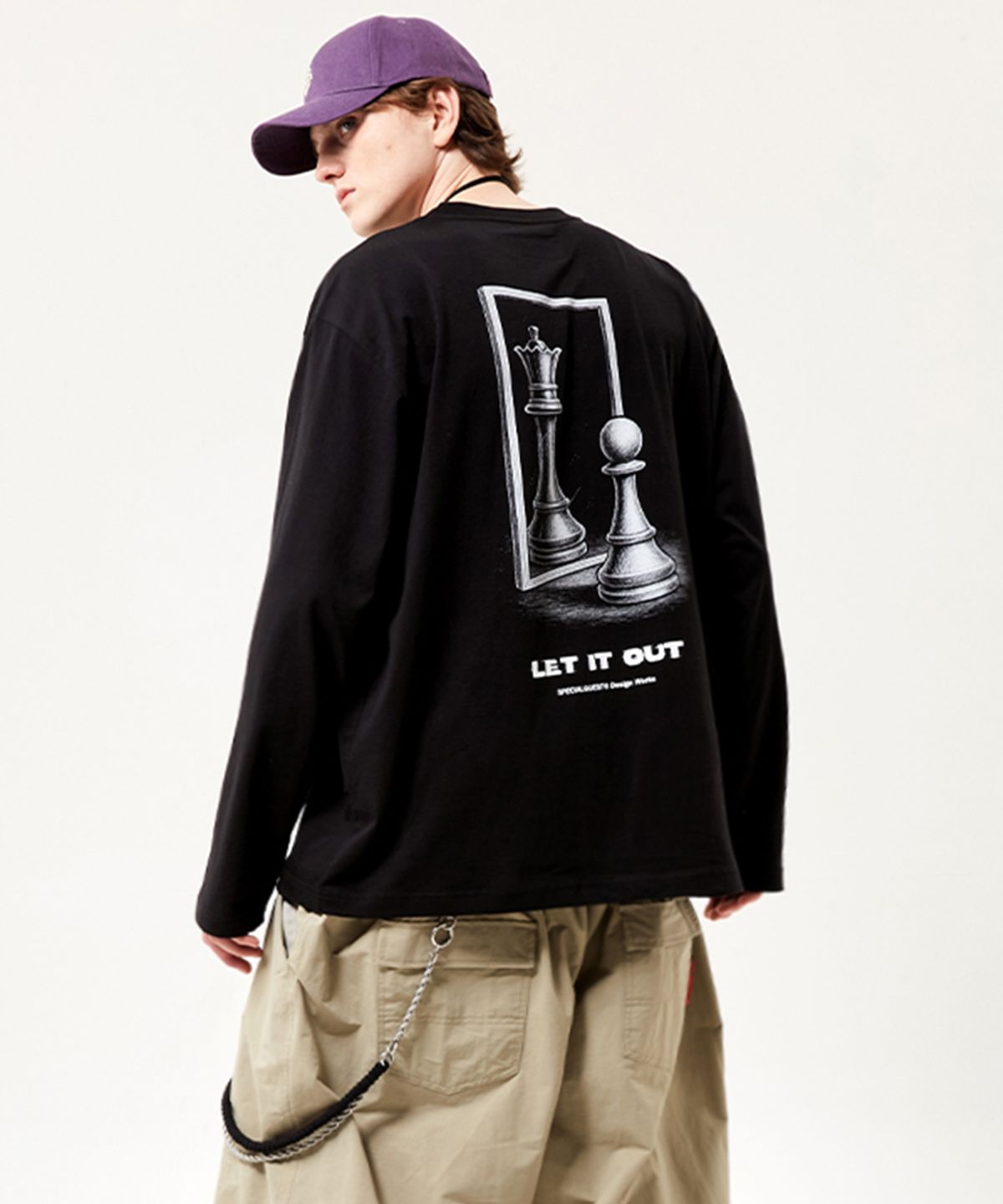 스페셜게스트(SPECIAL GUEST) V2 ALTEREGO MERCERIZED L/S TEE (Black)