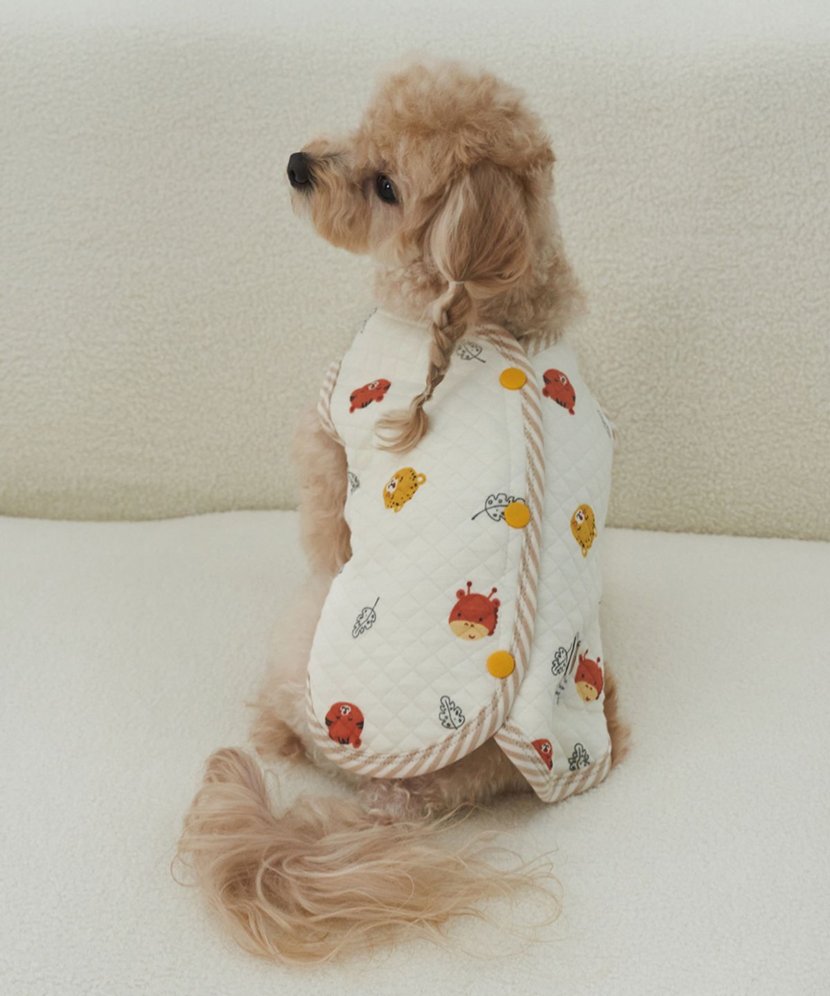 슈퍼펫(SUPERPET) 강아지 누빔조끼 애니멀 프렌즈 옐로우
