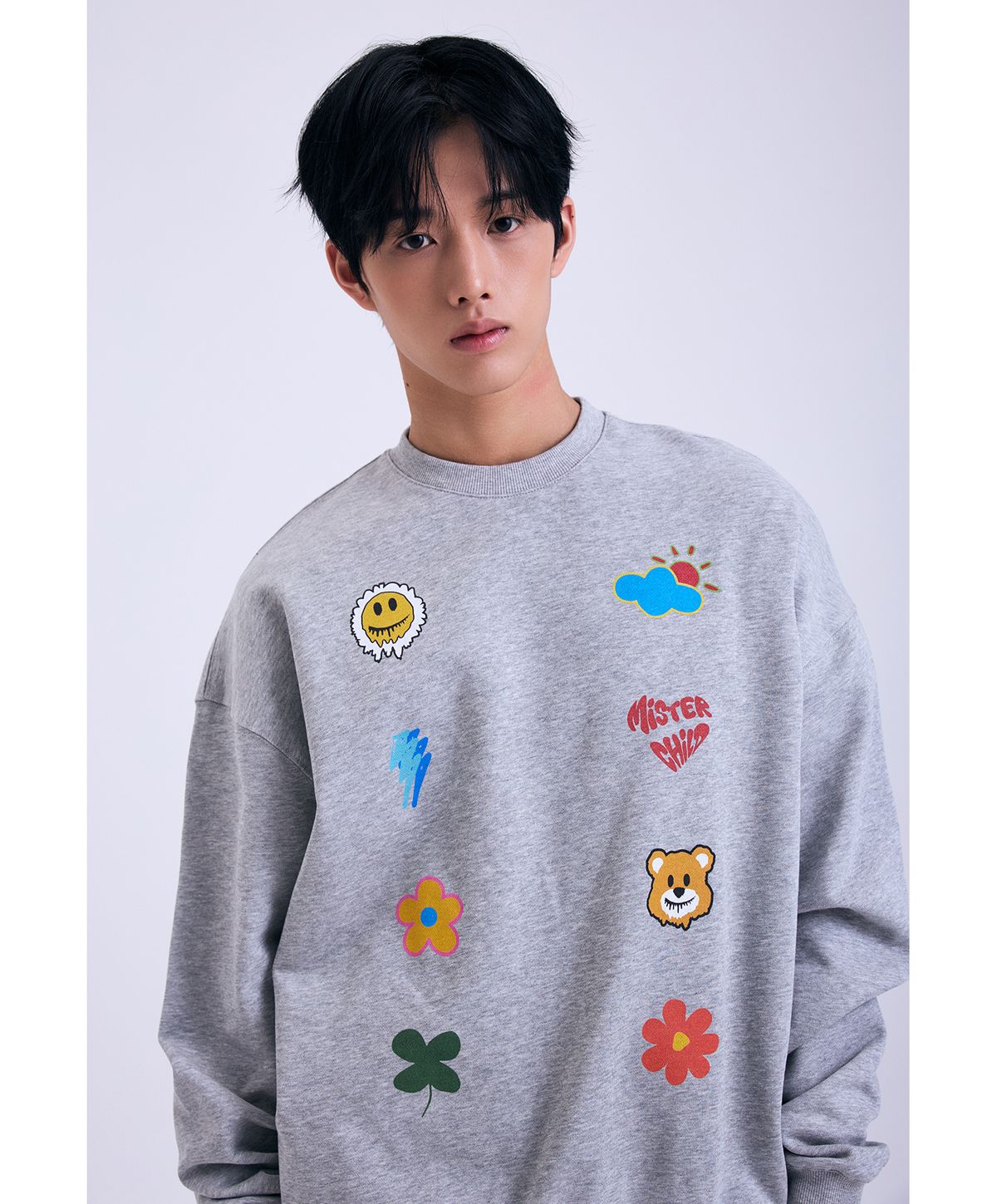 미스터차일드(MISTER CHILD) 아이콘 맨투맨 그레이