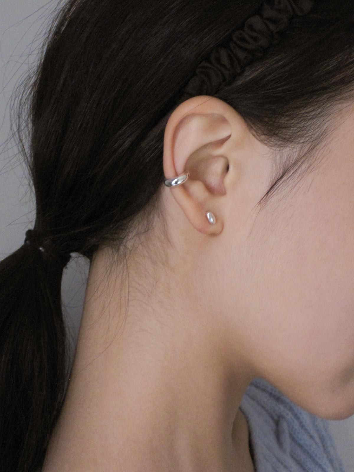 둥그런(DUNGEUREON) [925 Silver] Fave Bold Earcuff (Silver)