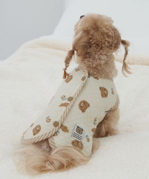 강아지 누빔조끼 애니멀 프렌즈 브라운