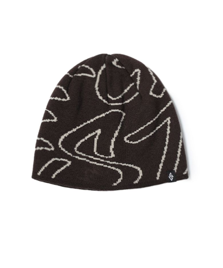 V2 STROKE JACQUARD BEANIE (Chocolate Brown)