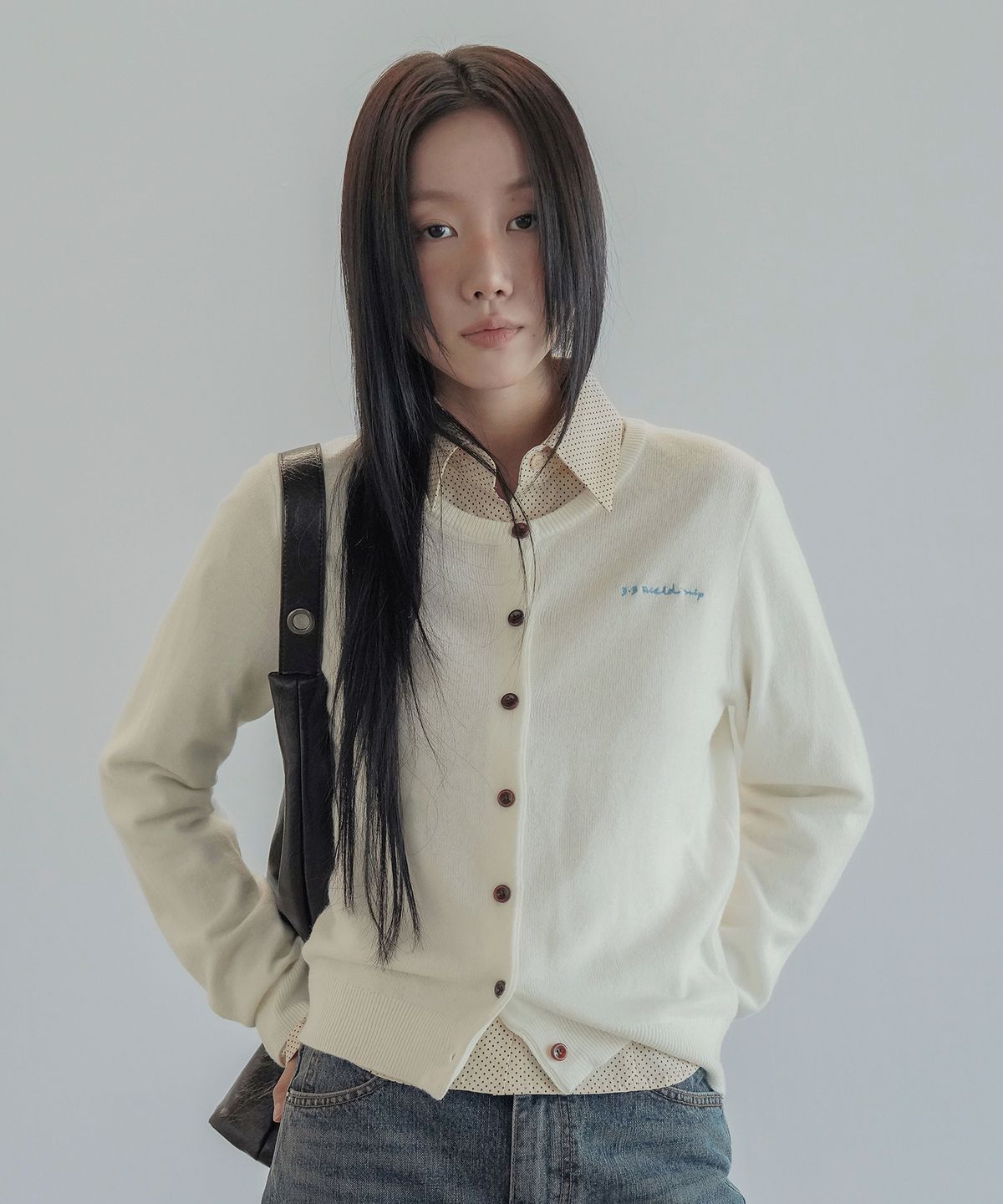 3.3 필드트립(3.3 FIELD TRIP) 클래식 울 엠브로이더리 카디건 (3COLOR)