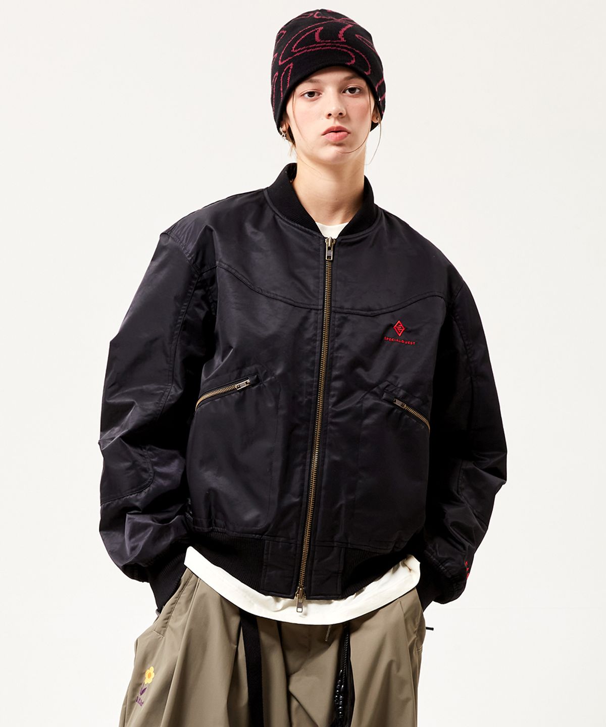 스페셜게스트(SPECIAL GUEST) EASY BURSTLINE BOMBER JACKET (Black)