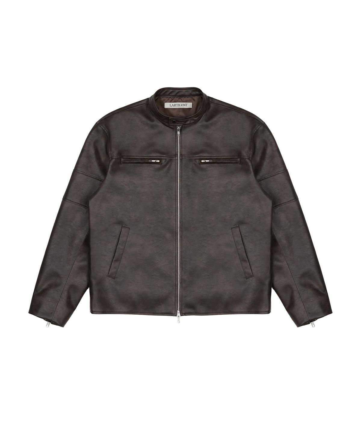 라티젠(LARTIGENT) L20 CUTTING LEATHER JACKET(BROWN)