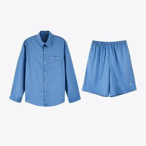 롱슬리브 셔츠 파자마_블루