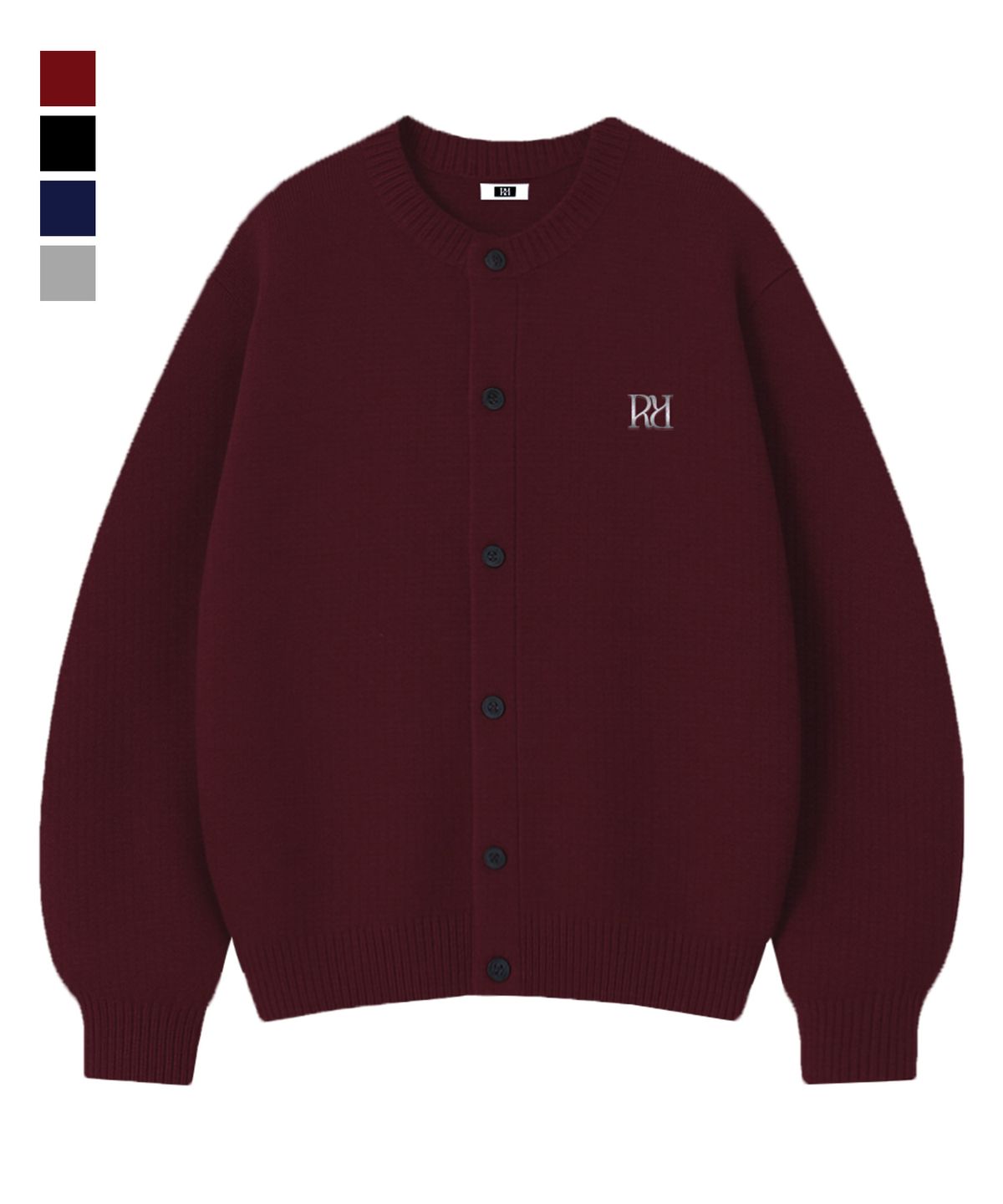 랜덤오프(RANDOMOFF) [브로치포함] RÉSERVE BUTTON OVER FIT CARDIGAN (4color)