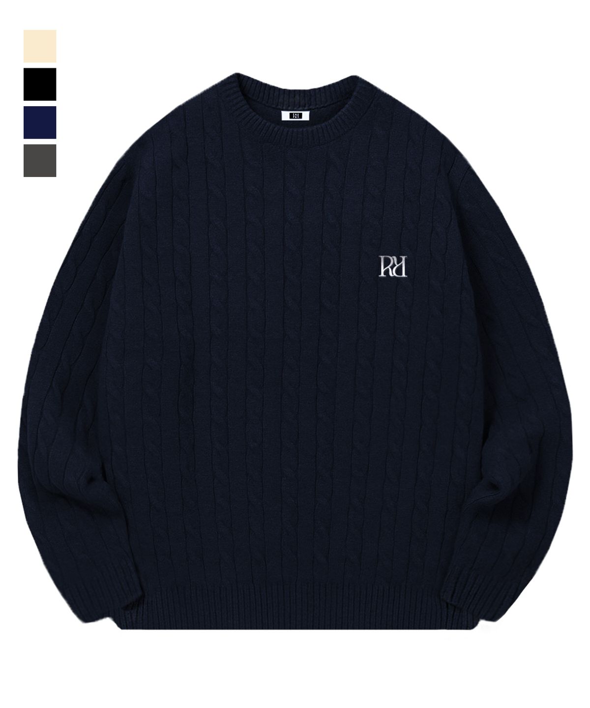 랜덤오프(RANDOMOFF) [브로치포함] RÉSERVE CABLE OVER FIT KNIT (4color)