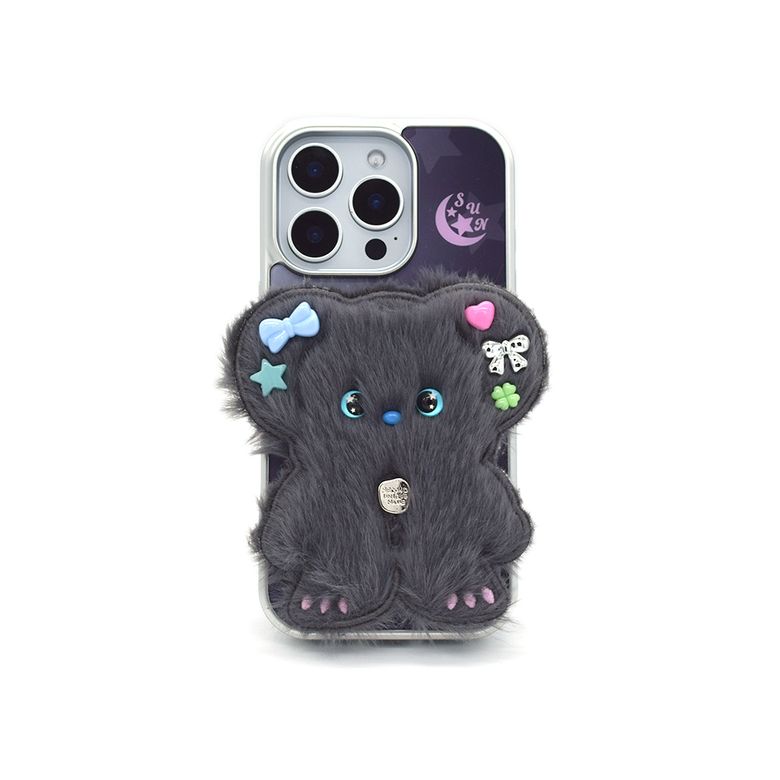 SUN CASE BEADS BEAR DEEP GRAY (GLOSSY SILVER)