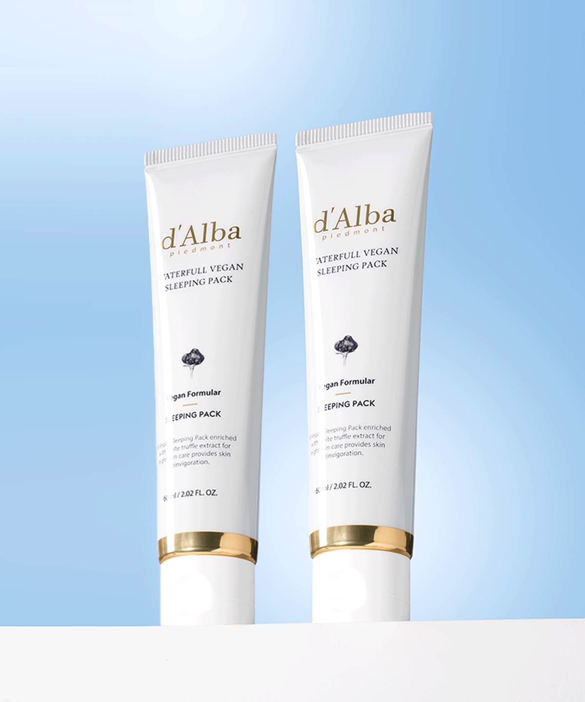 달바(D'ALBA) 워터풀 비건 슬리핑팩 60ml+60ml (튜브형)