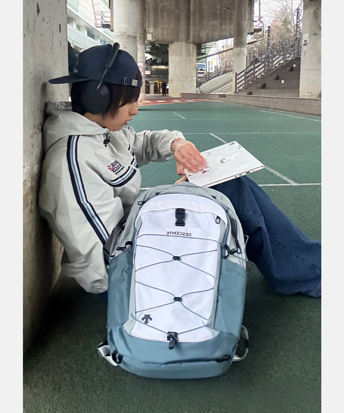 데상트(DESCENTE) 플로우 백팩 (26+5L 슈즈백 구성) 스카이 블루 SR123UBP14