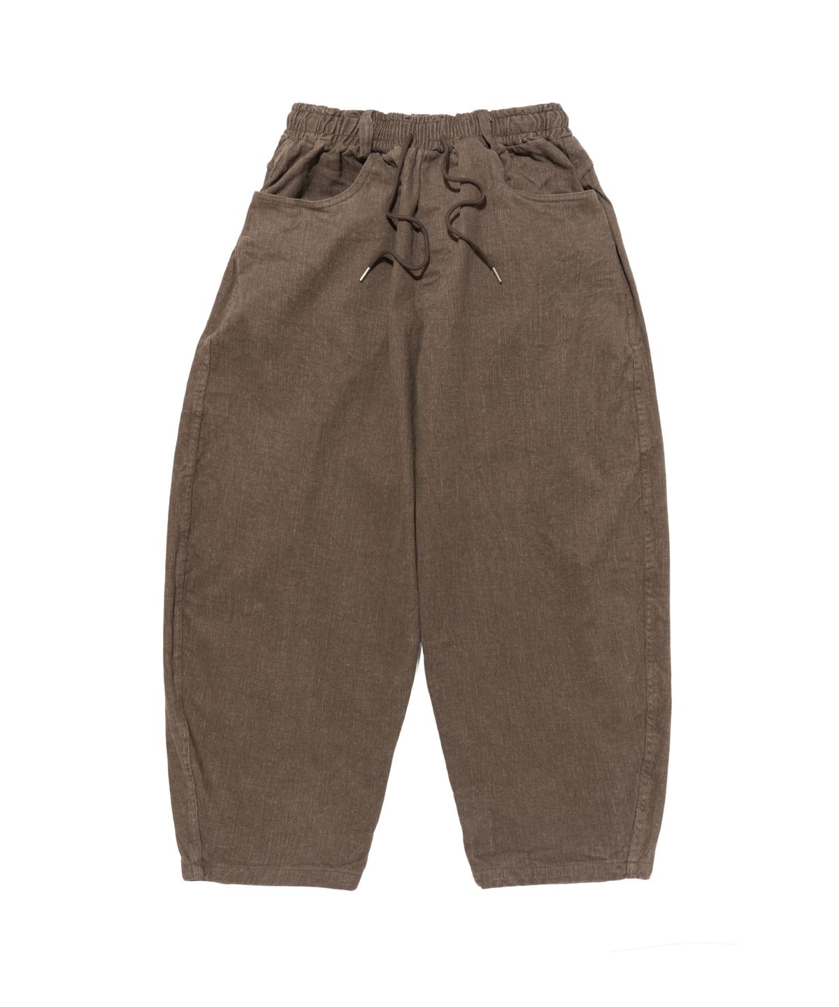 카고브로스(CARGOBROS) CB 커브드 벌룬 와이드 밴딩 팬츠 (브라운)