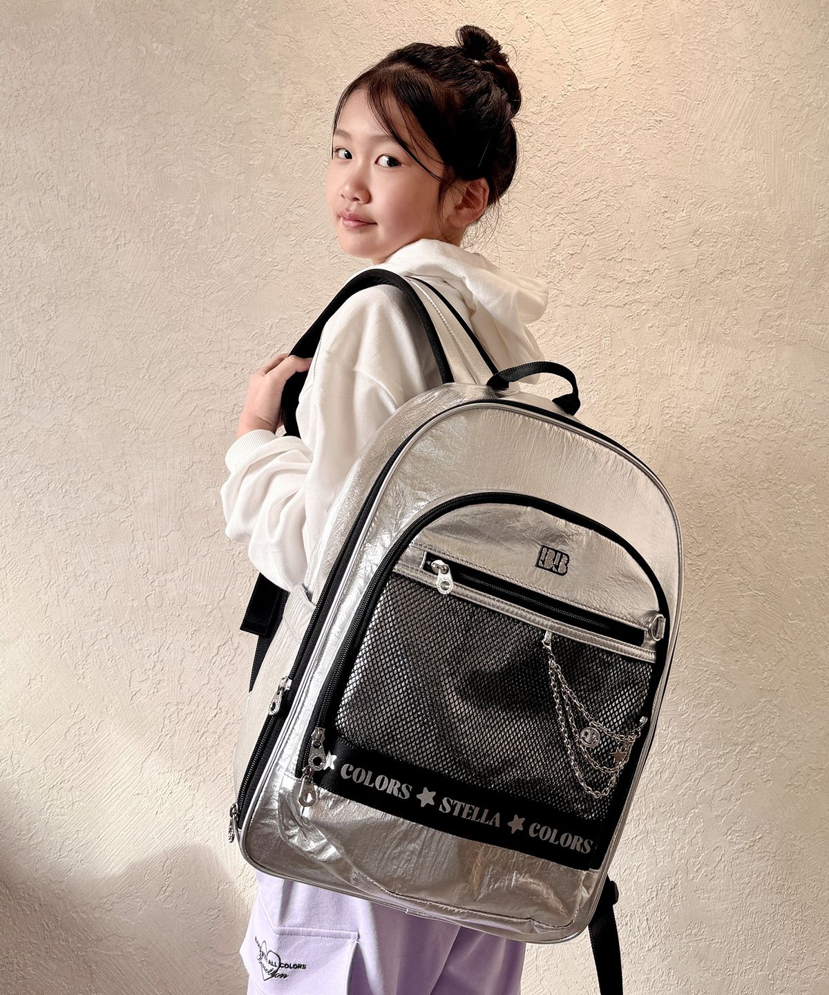 베네통키즈(BENETTONKIDS) 샤인 메쉬 책가방_QCBG05611SI