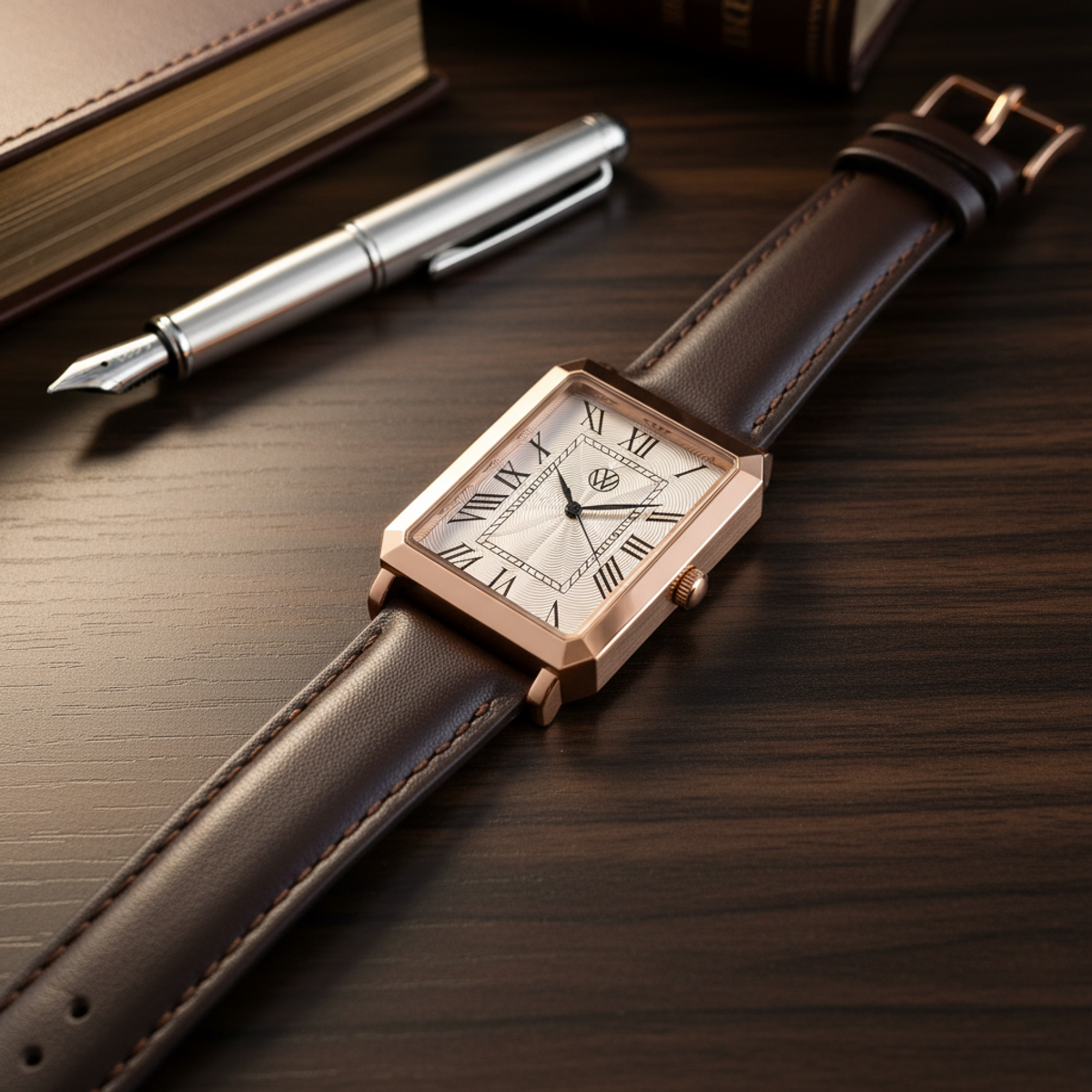 폭스바겐 와치(VOLKSVAGEN WATCH) 폭스바겐 클래식 스퀘어 손목시계 로즈골드컬러