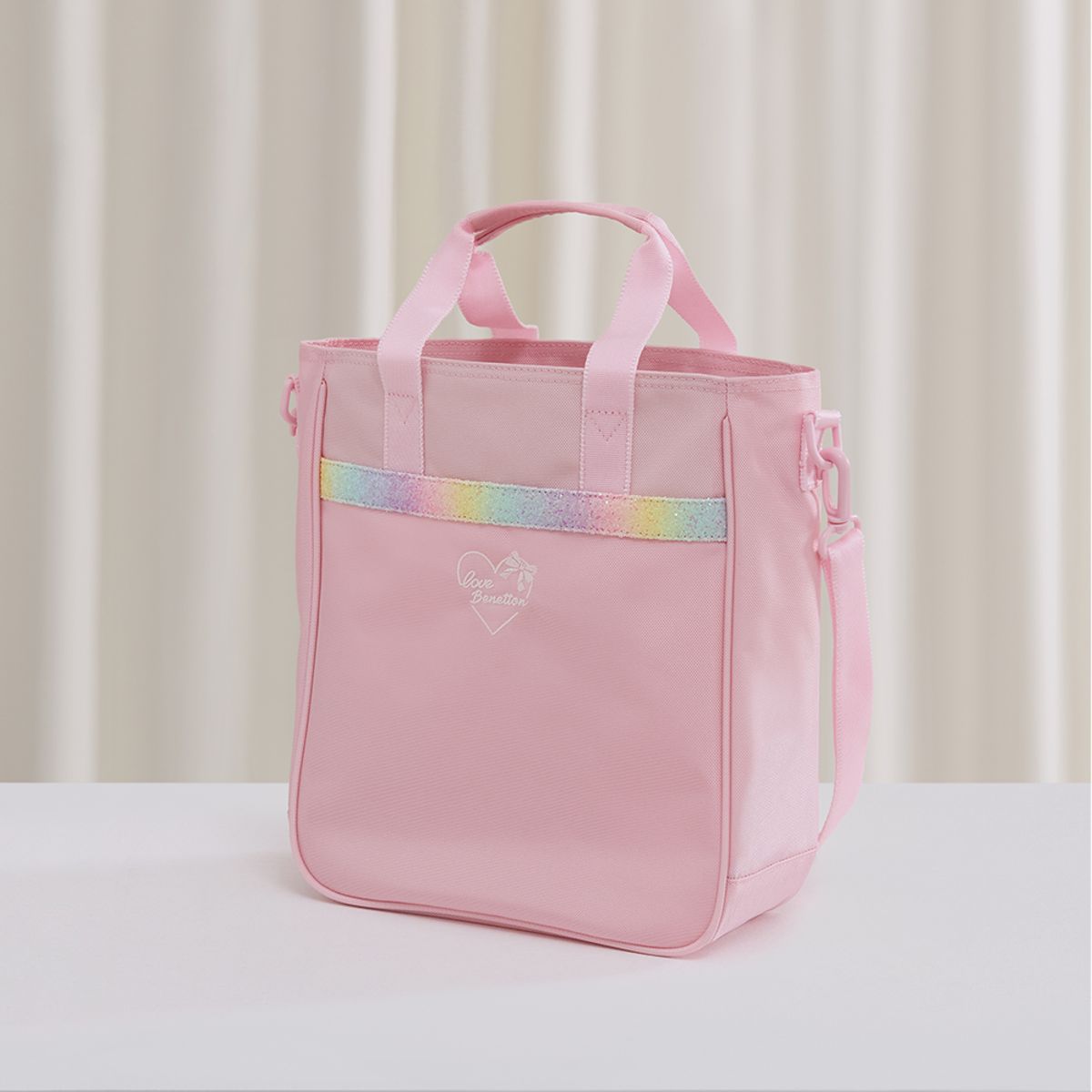 베네통키즈(BENETTONKIDS) 리본 하트 보조가방_QCBG11611PK
