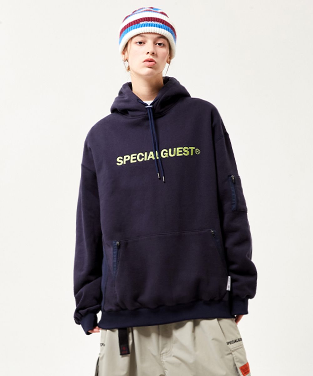 스페셜게스트(SPECIAL GUEST) EASY WIDE HOODIE (Navy) - 사이즈