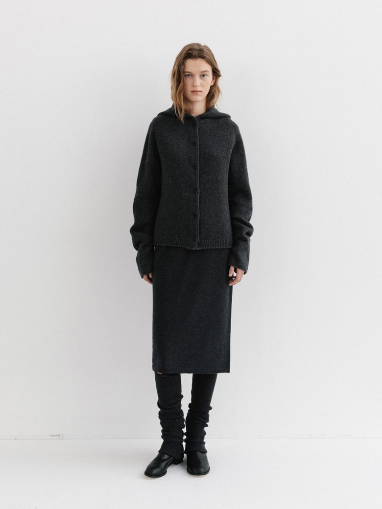 hoodie cardigan (charcoal)