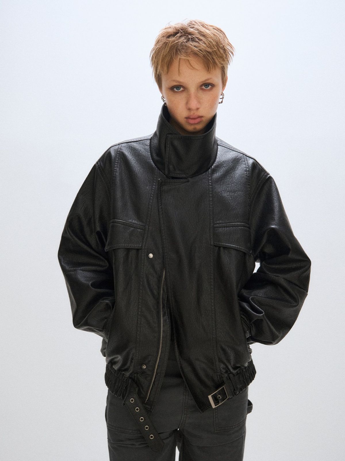 플리즈프로젝트(PLZPROJECT) VEGAN LEATHER FLIGHT JACKET