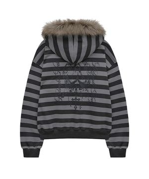 hair hood zip up (stripe)