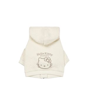 헬로키티x아루마루 펫 크롭 후드 집업 자켓_아이보리